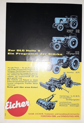 Werbeanzeige 1960 eicher - 1960,