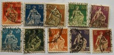 Briefmarken Schweiz Helvetia gest.