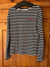 Superdry Longsleeve Shirt, blau weiß gestreift, Gr. 38
