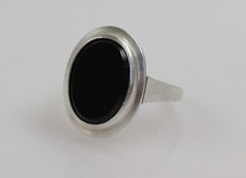 Sehr schöner alter Ring aus Silber 830 mit Schmuckstein schwarz 51 Vintage