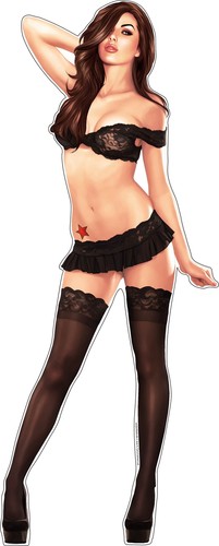 Pinup aufkleber red star - pinup,