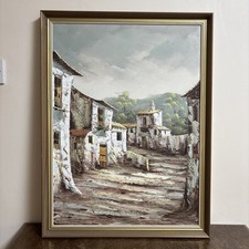 Vintage Ölgemälde von Javier