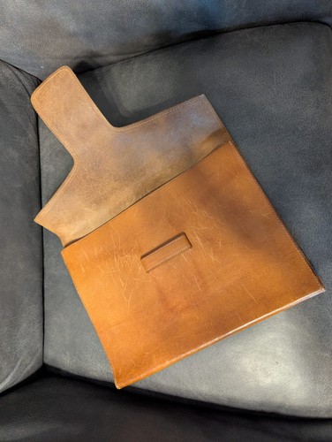 Vintage leder dokumentenmappe - vintage,