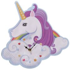 WANDKAMINUHR EINHORN REGENBOGENFORM