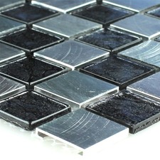 Glas aluminium mosaikfliesen - glas,