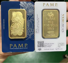 Gold PLATED Ingot/Bar 50g, Pam