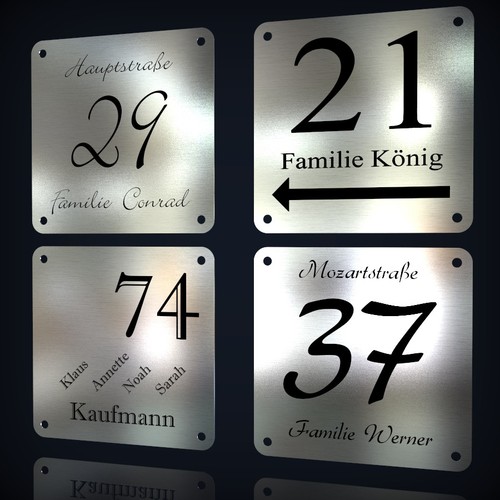 Edelstahl hausnummernschild - edelstahl,