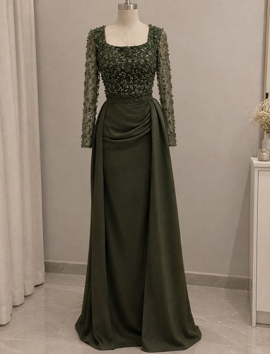 Damen abendkleid lang grün - abendkleid,