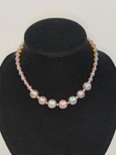 Rarität Art Deco WMF edel Myra Glas Kette Glasperle Halskette Collier Kugelkette