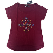 Damen Top T-Shirt Rot Größe