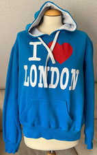 GLOBAL FASHION LINKS Damen Kapuzen Sweatshirt Hoodie XL Blau I LOVE LONDON Pulli