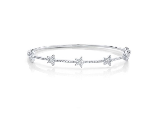 14k weißgold diamant armreif - 14k,