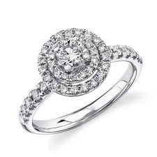 14K Weissgold Runde Diamant