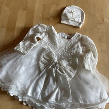 Festliches Baby Kleid von Ai Meng 12 M (74-80) weiß Stickerei Spitze mit Mütze 