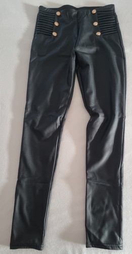 High waist kunstleder leggins - high,
