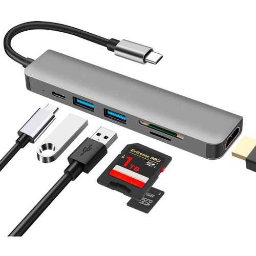 Usb hub hdmi 4k sd - c, 6-in-1