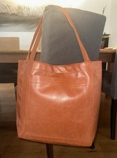 Große Braune Leder Handtasche