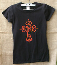 Damen,Shirt,slim fit,Kreuz,Cross,Goth,larp,Holy,rot,blood,unheilig,celtic,Gr:XS