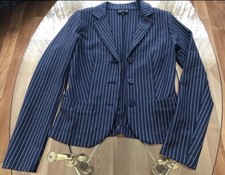 AGNES B.  ⚓️ Jacke Blazer S M 36 Luxus Couture Baumwolle gestreift blau weiß neu