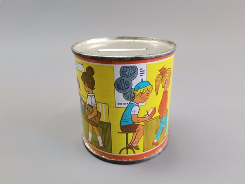 Ddr alt spardose aus blech - ddr,