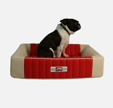 Exklusiv Hundebett Luxus DOGSTYLER®  Dog-Lounger Series 55 rot/beige