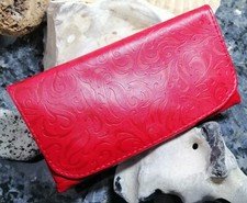 Tabakbeutel Tabaktasche Drehertasche Leder Design neue Muster Motiv Serie Rot