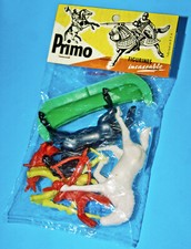 TIM MEE PLAST INDIANER + KANUTE 3 GROSSE Reiter Figuren 60er PRIMO WERBEFIGUREN