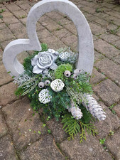 Herz, Gartenfigur, Park & Gartendekoration, Skulptur, H.30 cm, Steinfigur 