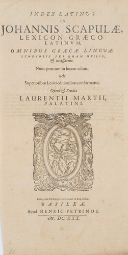 Titel lexicon graeco latinum - lexicon, graeco-latinum