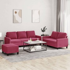 Sofagarnitur Wohnzimmer Relaxsessel Loungesofa Relaxsofa Loungesessel Couch Samt