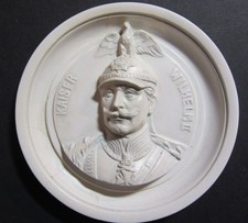 Medaillon Kaiser Wilhelm II.  aus Marmormehl