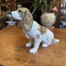 RAR Deutscher Hutschenreuther Porzellan Figur sitzender Cocker Spaniel Hund