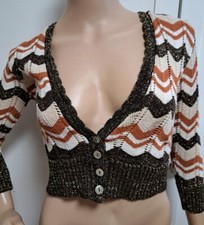 Anybody Collection Strick Bolero Beige, Braun , Rost mit Goldglitzer Gr 34/36...