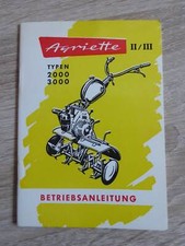 Agria Agriette 2000 + 3000 Betriebsanleitung