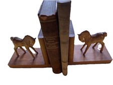 Holz Pferde handgeschnitzt, 2Stück als Buchhalter, sehr dekorativ -60 er