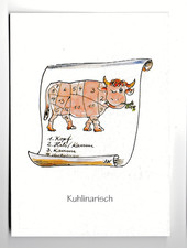 Kuh Kuhl Kuhlinarisch närrisch Themen-Karte Kopf Hals Kamm Nutzvieh Rind