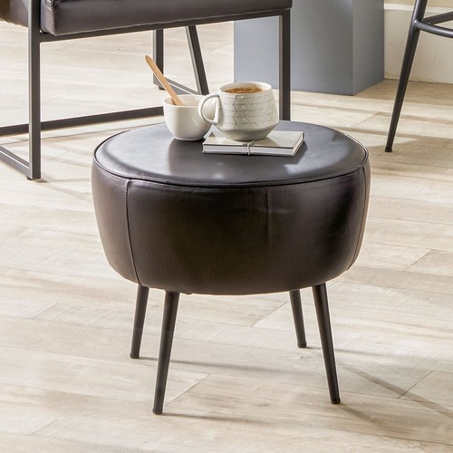 Echtleder fußhocker retro - echtleder,