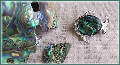 Brosche perlmutt neu abalone - neu,