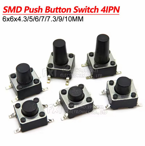 6x6x4 3mm 10mm smd - smd, taktile