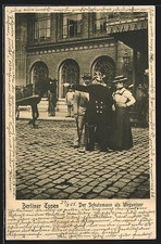 Berlin, Der Schutzmann als Wegweiser, Ansichtskarte 1905 