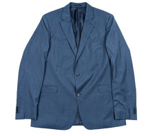 EDUARD DRESSLER Sakko Herren 118 Blau Feinmuster Wolle Super 100's Anzugjacke