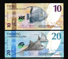 UNC Karibik Gulden 10 & 20 Caribische Gulden Set 2025 Curacao Saint Maarten