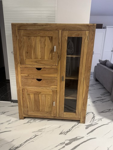 Kommode mit vitrine - kommode, kiefer