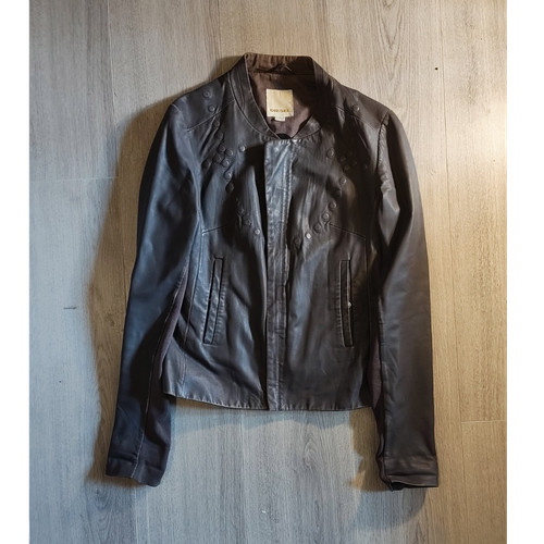 Diesel damen lederjacke braun - lederjacke,