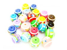 30 bunte Mosaikperlen 12 mm