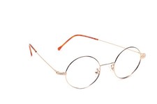 Brille Fassung Metall Rund Gold mit Nasenpads 43-18mm #B8