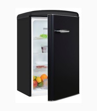 Exquisit RKS 120-V-H-160 E Retro Vollraumkühlschrank Mattschwarz