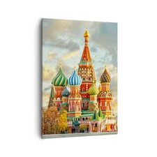 Wandbilder 50x70cm Leinwandbild Russland moskau kathedrale rotes quadrat Bilder
