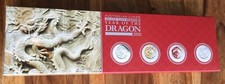 Australien Lunar II "Drache" Dragon Typeset 4 x 1Oz Silber 2012