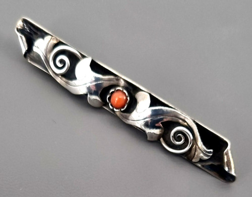 Art deco brosche - koralle, 835er